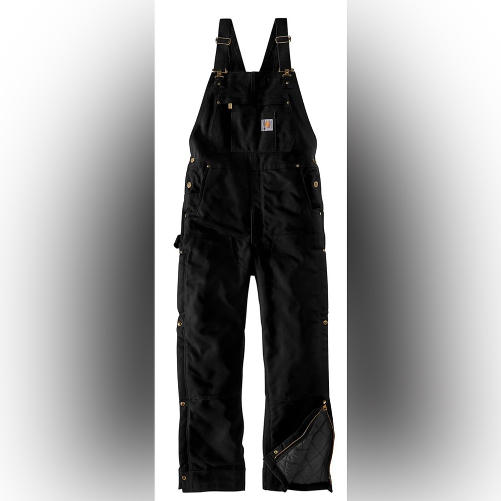 Carhartt Firm Duck Insulated Bib Overall - Black - Picture 2 of 7